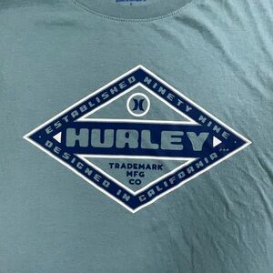 Hurley Blue Graphic Short Sleeve 100% Cotton Tee Men’s Small